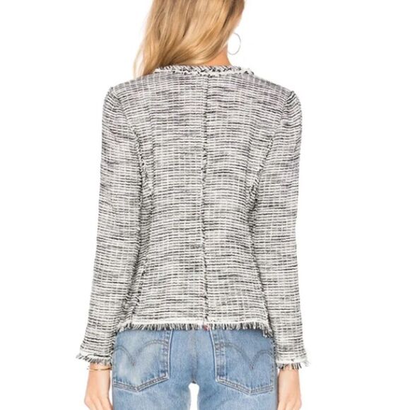 Rebecca Taylor Boucle Tweed Black & White Cotton Jacket - Picture 3 of 9